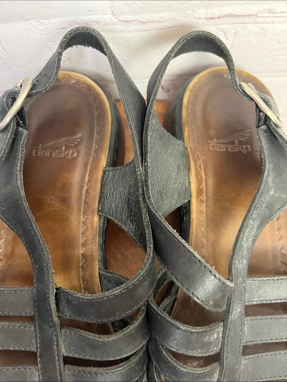 Dansko Black Leather Evita Sandals - Picture 9 of 11